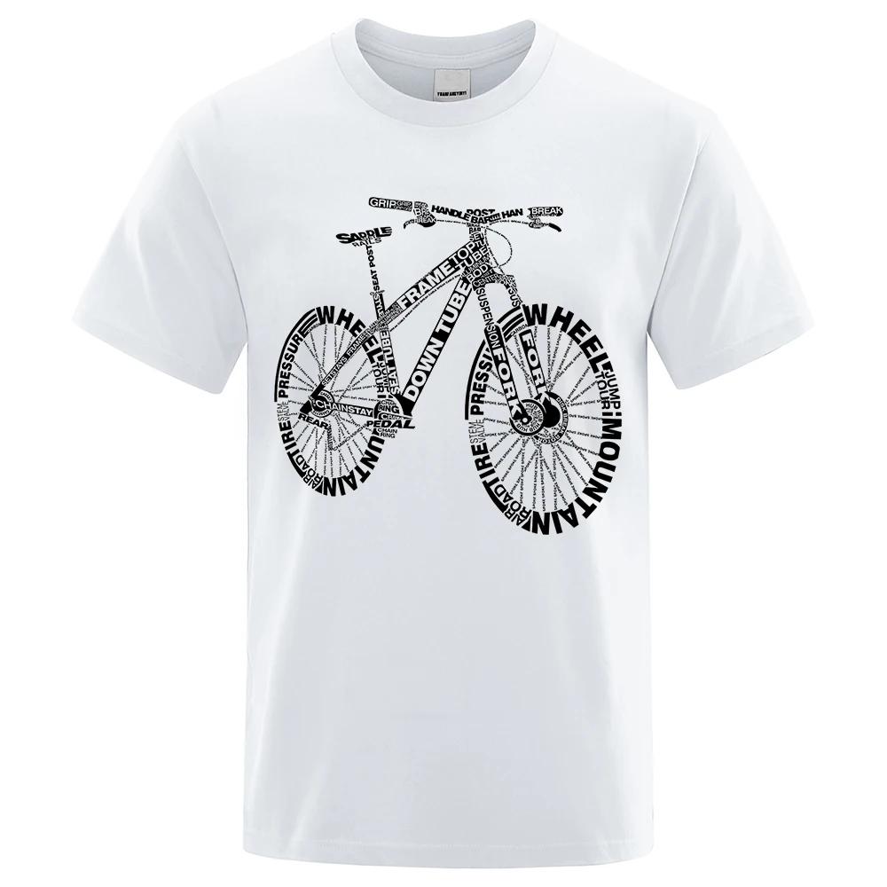 Summer Men's Mountain Bike-patterned Short-sleeved, Loose and Fashionable 100% Pure Cotton Clothing
