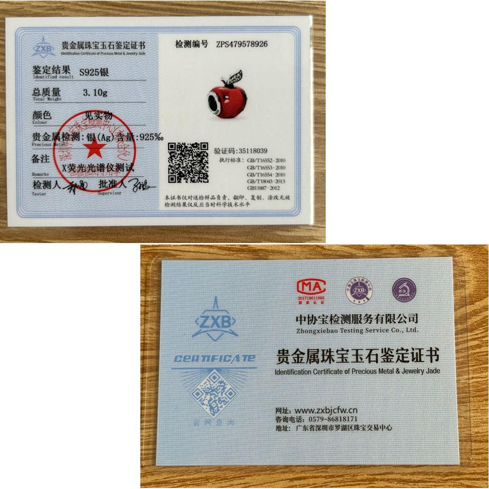 Red Christmas Apple Gift Dangle Charms Beads 925 Sterling Silver Heart Bracelet Women Jewelry