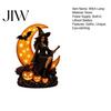 Glowing Crescent Moon Pumpkin Lamp Halloween Witch Lamp, Gothic LED Night Light, Artistic Mystical Home Decor Spooky Decorative Table for Bedroom