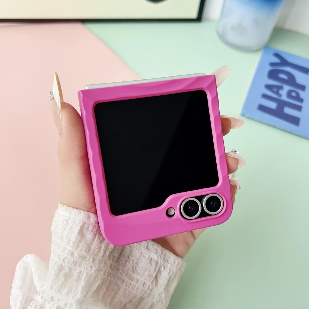 For Samsung Galaxy Z Flip7 FE 5G/Z Flip6 5G/Flip5 5G Magnetic Case Skin-Touch Wave Texture Hard PC Phone Cover