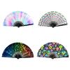 1pcs Rave Fan Japanese Large Fan Music Festival 33cm Chinease Colorful Gradient Handheld Foldable Folding Reflective