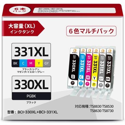Совместимые чернильные картриджи KONOink High для Canon PIXMA и TS8830 Включает BCI-331XL, BCI-330XL, 6MP, 6-цветный набор, Емкость, TS8530, TS8630, TS8730,