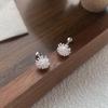 Серьги-пусеты из стерлингового серебра 999 пробы с одуванчиками для женщин - Универсальные серьги с закручивающейся застежкой