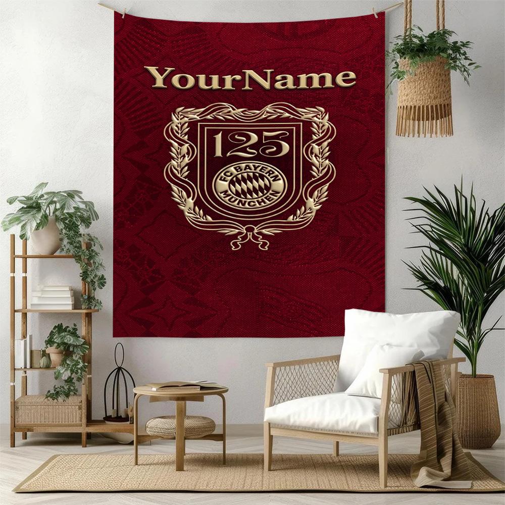 Bayern Munich Custom Your Name Wall Decor Tapestry Art For Pet Memorial Birthdaywedding Party Backdrop Family Gift