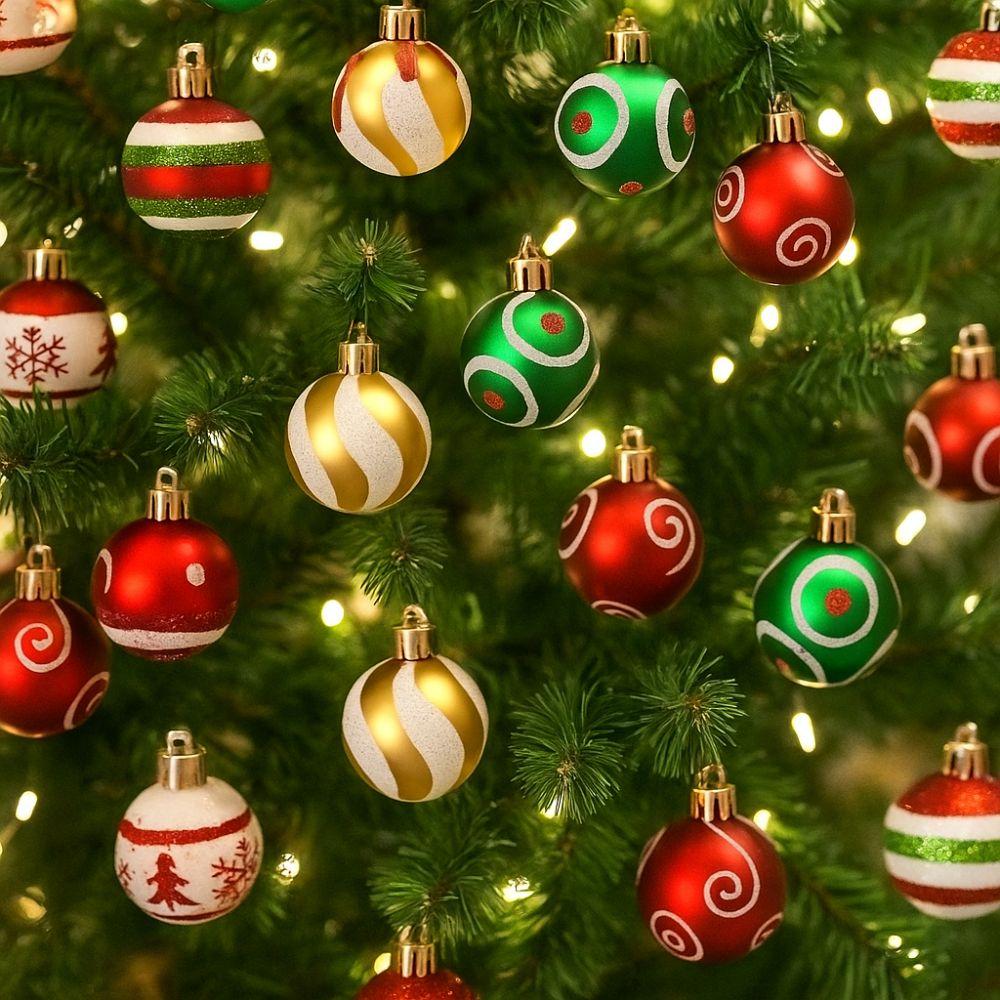 Shatterproof Painted Christmas Ball 4/6cm Xmas Tree Decoration  Merry Christmas Tree Decor