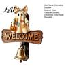 Doorbell Gift for Housewarming Halloween Patchwork Ghost Welcome Door Bell Decor Resin Hanging Sign Wall Artistic Ornament Front Porch Yard