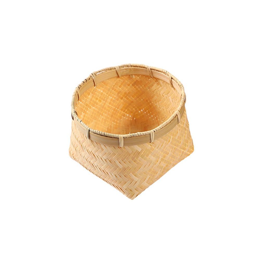 Multi-purpose Retro Bamboo Basket Bamboo Woven Small Size Snack Basket Handmade Fruit Basket Snack Fruit Organization