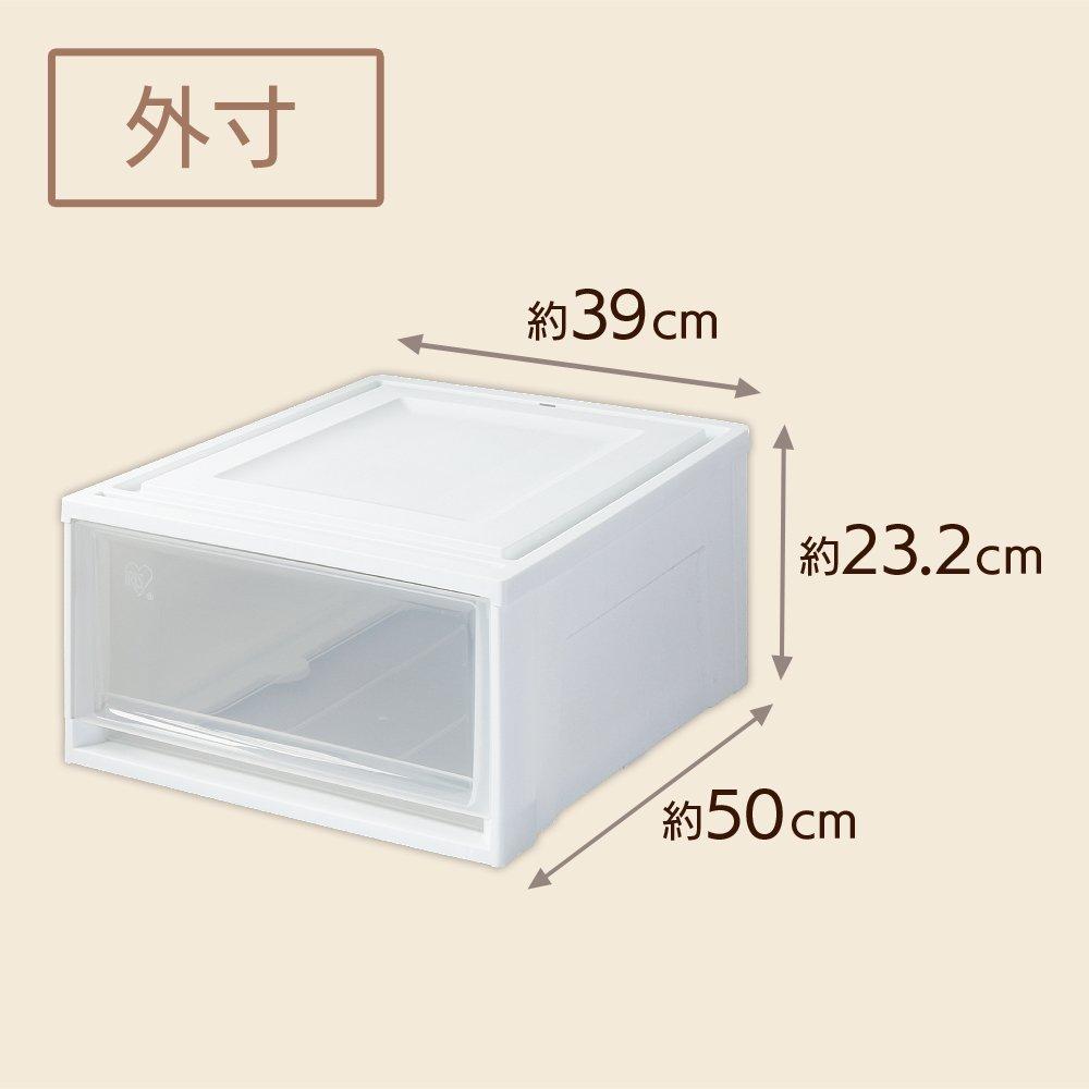 Iris Ohyama Ящик для хранения Костюм для одежды из 3 штук Контейнер для одежды Ширина 39 x Глубина 50 x Высота Размер для шкафа 23,2 см Гардеробная Белый/Прозрачный BC-L 1)L