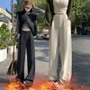 Oq Keng Oyoqli Shimlar Ayollar Kuz va Qish Junli Drape Yumshoq Kostyum Shimlari Kundalik To'g'ri Oyoqli Shimlar