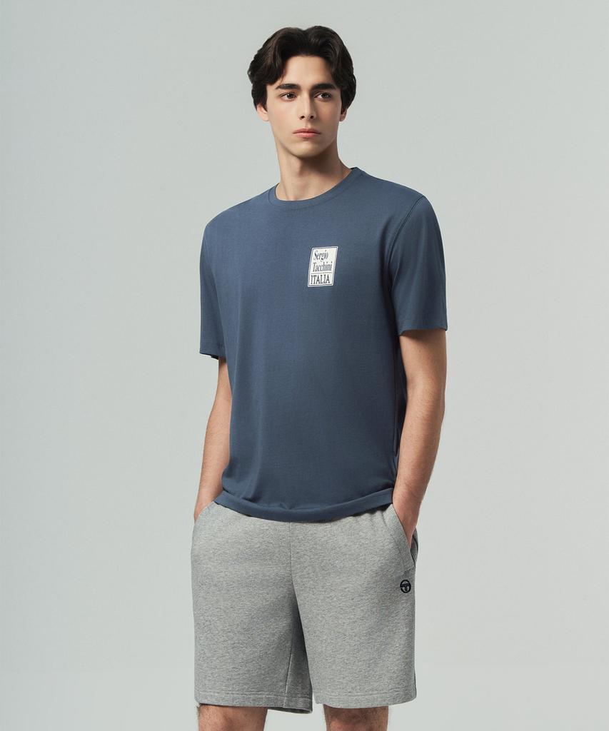 SERGIO TACCHINI M Back Artwork Cotton Short Sleeve T-Shirt (Navy)