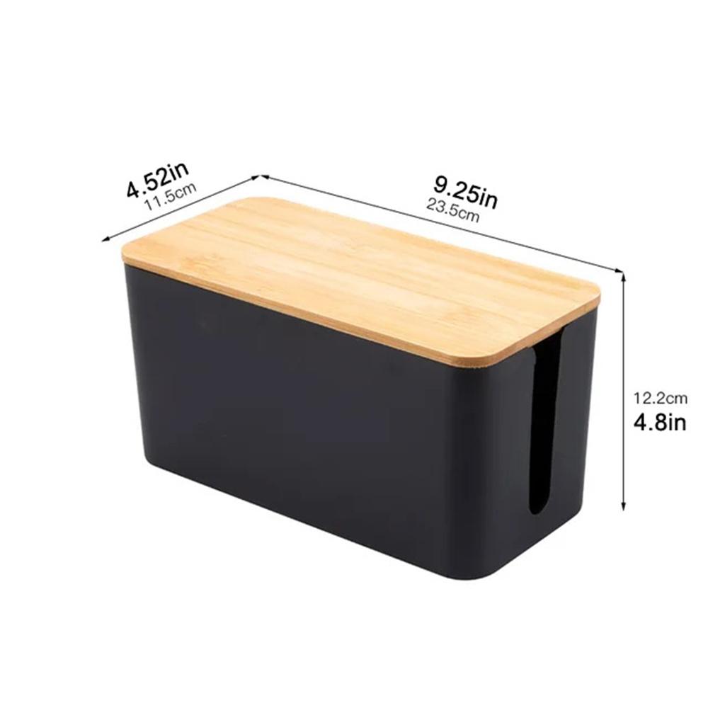 Коробка для хранения проводов, панель с вилкой питания, коробки для проводов, розетка, распределительная коробка для кабеля данных, пластиковая коробка для хранения с бамбуком 1 шт.