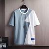 Men's 2024 Trendy Splicing Ice Silk Short-Sleeve T-Shirt