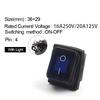 1PCS 36x29mm Heavy Duty Waterproof Rocker Switch 4/6Pin 2/3 Position Light Illuminated 16A 250V KCD4 DPDT Toggle Rocker Switch