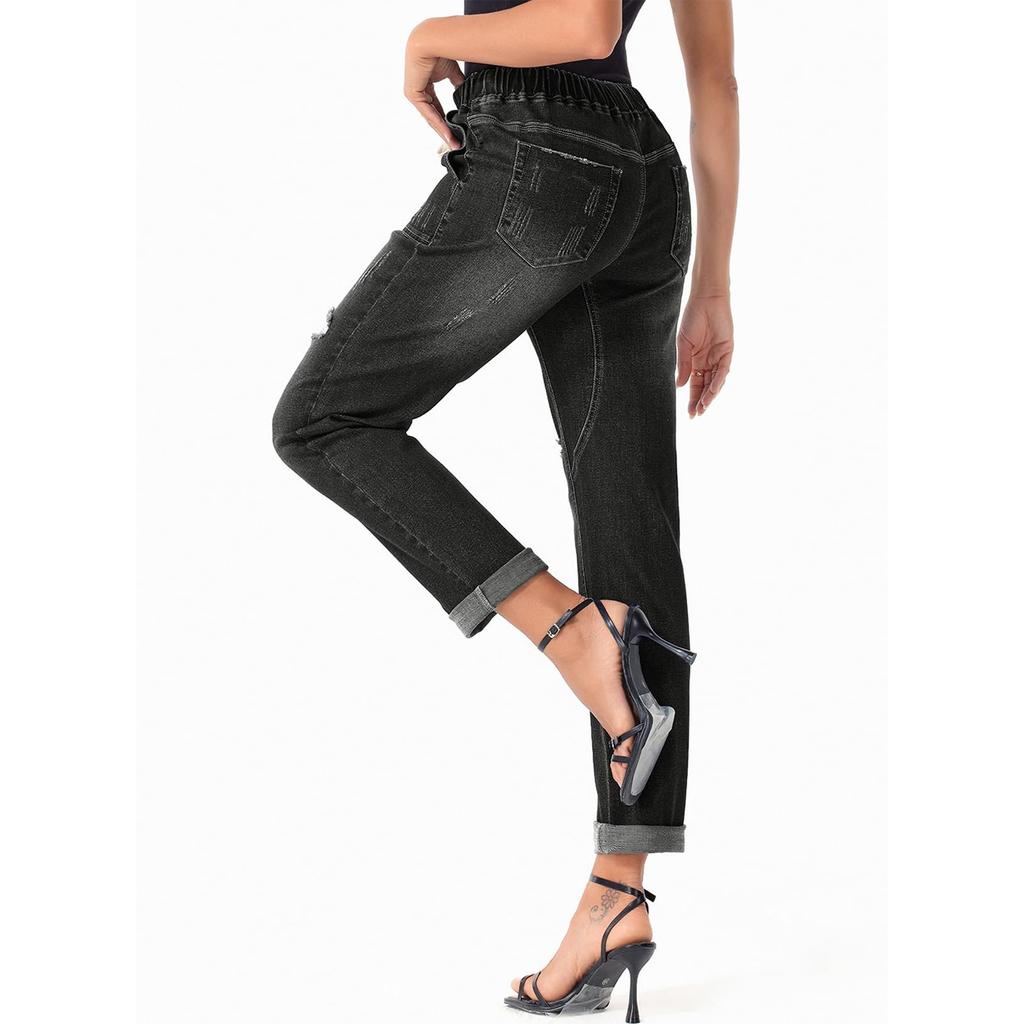 Women's Loose And Casual Trend Ripped Casual Fashion Straight Leg Jeans