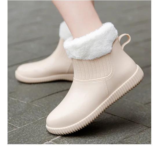 2024 Новые толстые женские резиновые сапоги для взрослых, верхняя одежда, водонепроницаемая обувь для дождя, резиновые галоши, женские резиновые сапоги для женщин