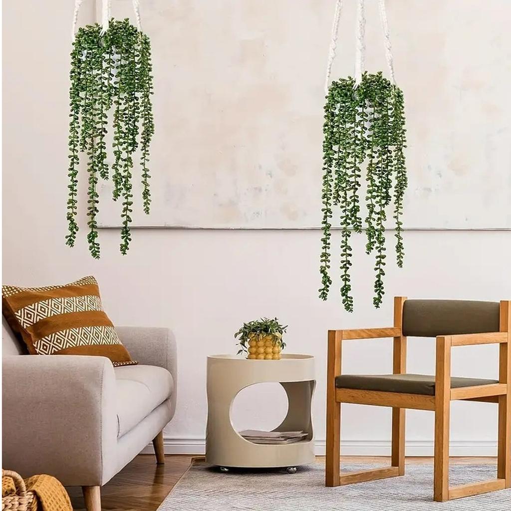 CEWOR 4 шт. Поддельные подвесные растения, нитка жемчуга, искусственные подвесные суккуленты, настенный декор, искусственные растения для помещений, для дома, сада, на открытом воздухе