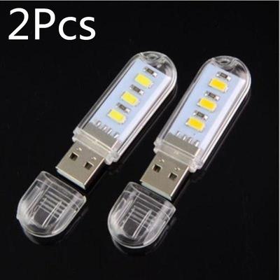 2/PCS Мини Портативный Яркий 3 Светодиодный Ночной Светильник USB Лампа для ПК Ноутбука Чтения 5730 SMD