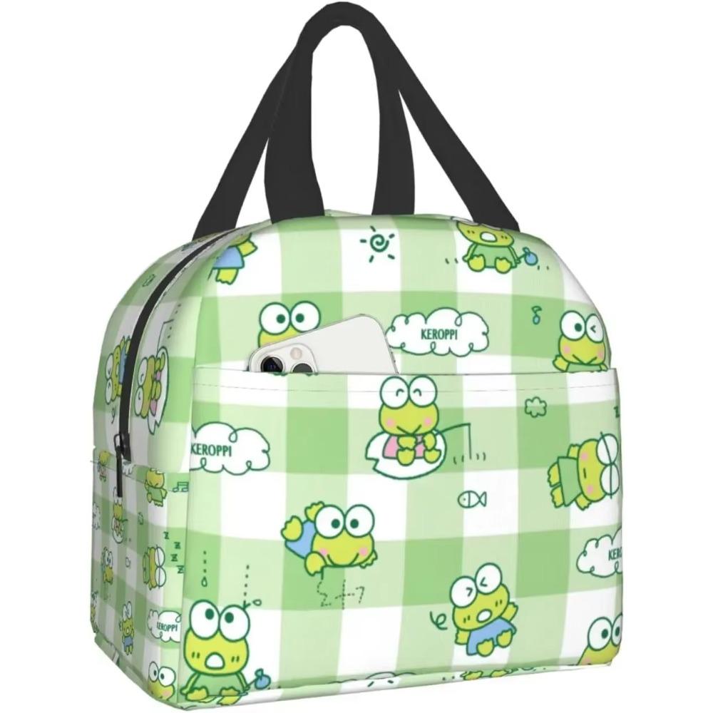 Cute Forg Thermal Lunch Bag Reusable Insulated Bento Lunch Box for Women Girls Work School Picnic 8.5x8x5 Inch