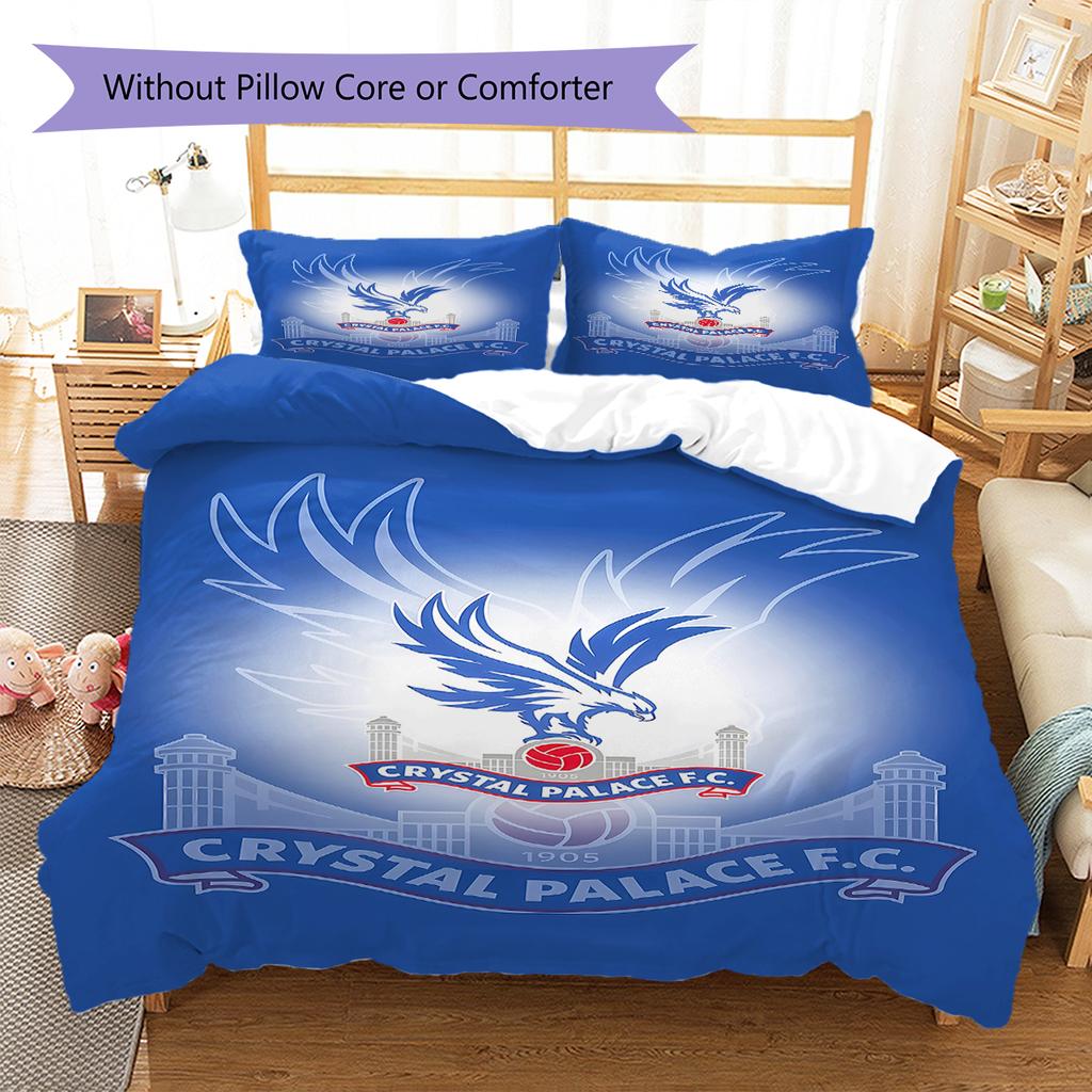 Crystal Palace Football Club Pattern Bedding,Quilt Set Quilt Cover Pillowcase Home Birthday Gift (1 * duvet cover + 2 * pillowcase, without core)