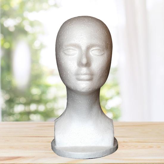 Mannequin Head Abstract Smooth Surface Foam Female Manikin Head Model Wig Hair Jewelry Display Stand for Shop