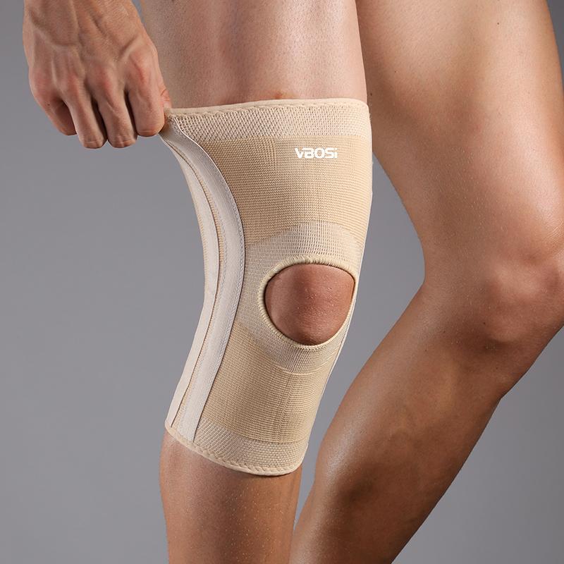 1 Pc High Elasticity Knee Support Brace Open Patella with Spring Bars