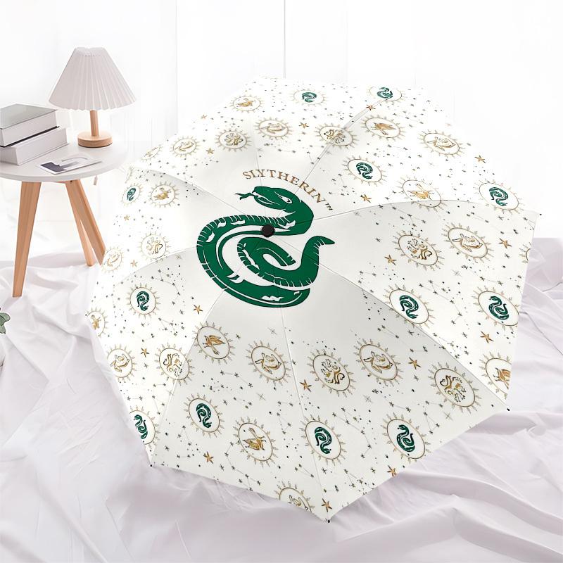 1pc Slytherin House Crest Umbrella with Plastic Handle,Cartoon Pattern,Suitable for All Seasons Multi-functional Umbrella310