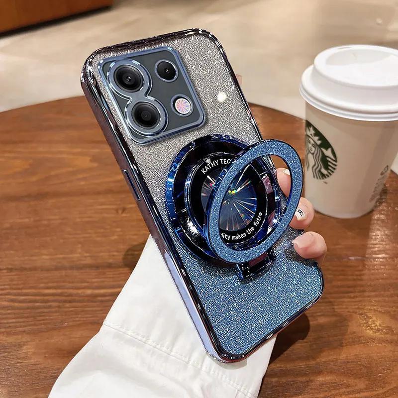 Роскошный чехол с креплением Glitter Case для Xiaomi Redmi note 13 pro 12 12S 13C 11 11S 10S 9S case для POCO X6 M6 M5S case holder cover