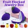 Anti-collision Cherry Necklace Organizer Pineapple Strawberry Fruit Ring Box Peach Orange Flocked Jewelry Box