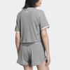 Adidas Женская футболка с короткими рукавами и вышитым логотипом Originals Trefoil, светло-серый IK8670