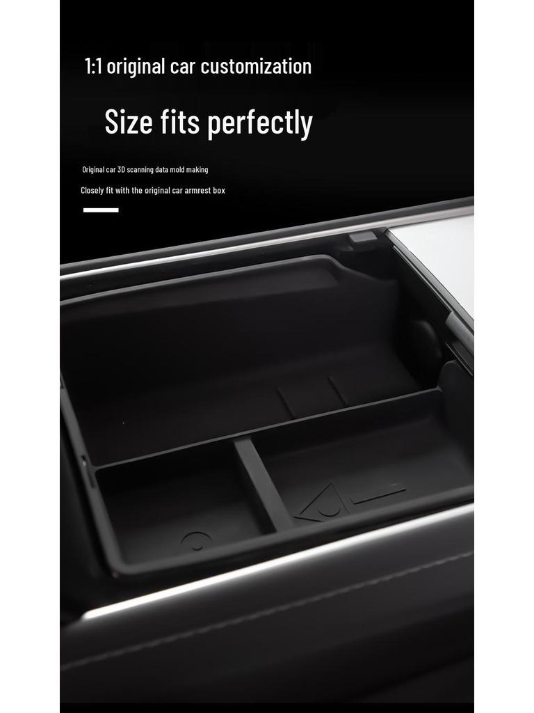 Tesla Model 3/Y Подлокотник Двухслойный силиконовый ящик для хранения