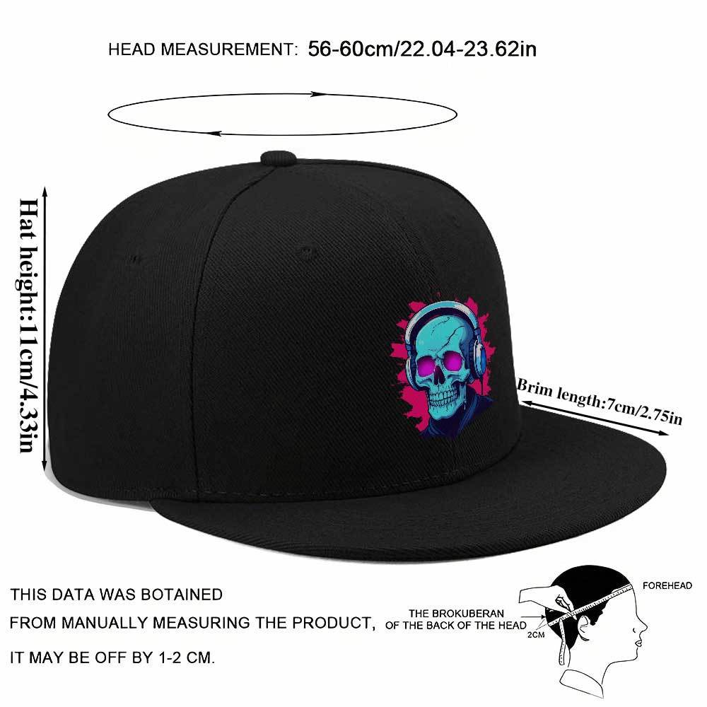Неоновый Череп Наушники Кепка Snapback Полиэстер Уличный Хип-Хоп Регулируемая Унисекс Бейсболка