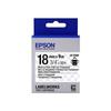 EPSON LK-5TBN Label Tape - Black/Transparent - Roll (1.8 Cm X 9 M) - Heat Transfer