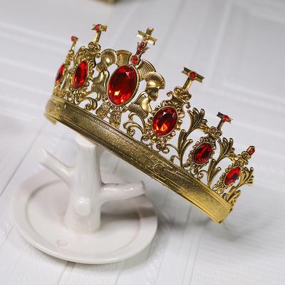 1 шт. Роскошная корона короля и королевы, металл, кристалл, элегантный головной убор для мужчин и женщин, для вечеринки, праздника, аксессуары для волос, корона, подарок