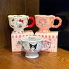 Высокая кружка Sanrio керамическая чашка для воды домашняя для питья офисная чашка высокая ценность милая кофейная чашка женщина