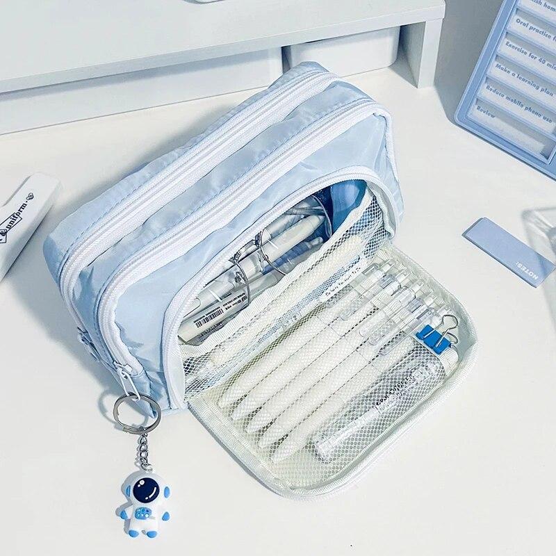 Эстетическая сумка-карандаш большой емкости для девочек, школьные чехлы, милый держатель для канцелярских принадлежностей, сумка-карандаш на молнии, школьные принадлежности для студентов