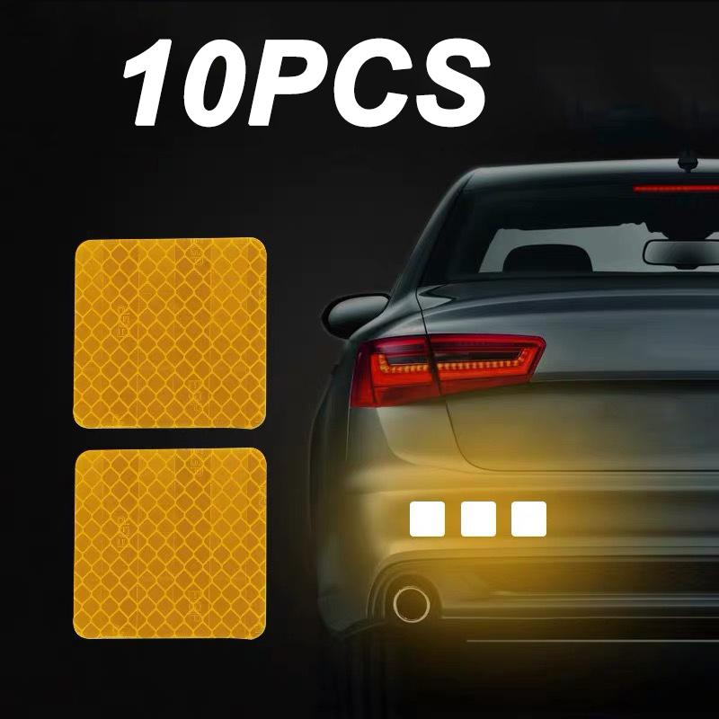 10 шт. Светоотражающая наклейка для автомобиля и мотоцикла Светоотражающая предупреждающая лента против столкновений для украшения багажника автомобиля