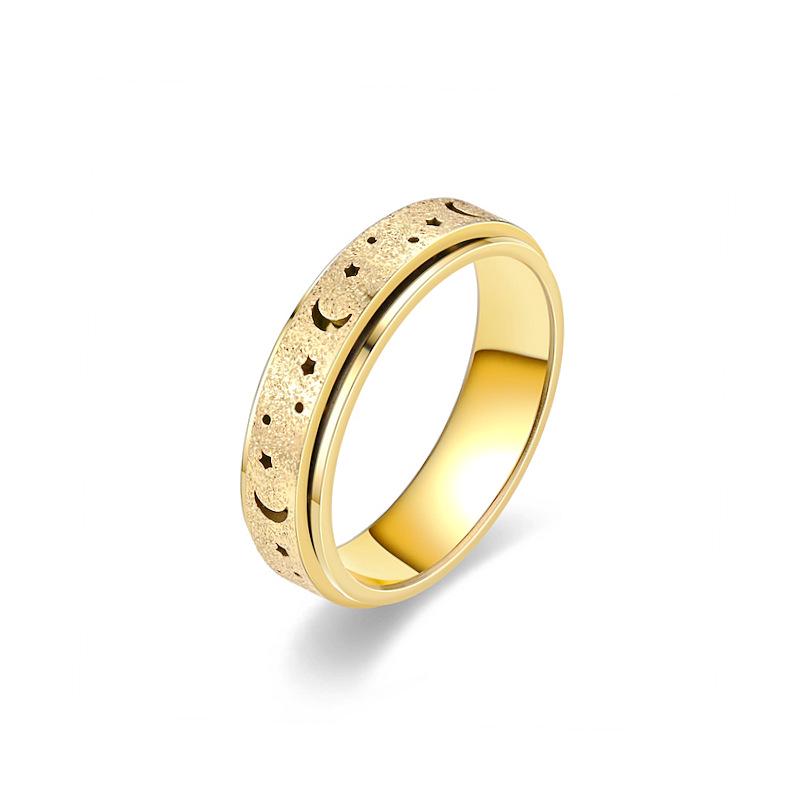 Вращающееся матовое декомпрессионное кольцо «Звезда и Луна» - Украшение от тревоги