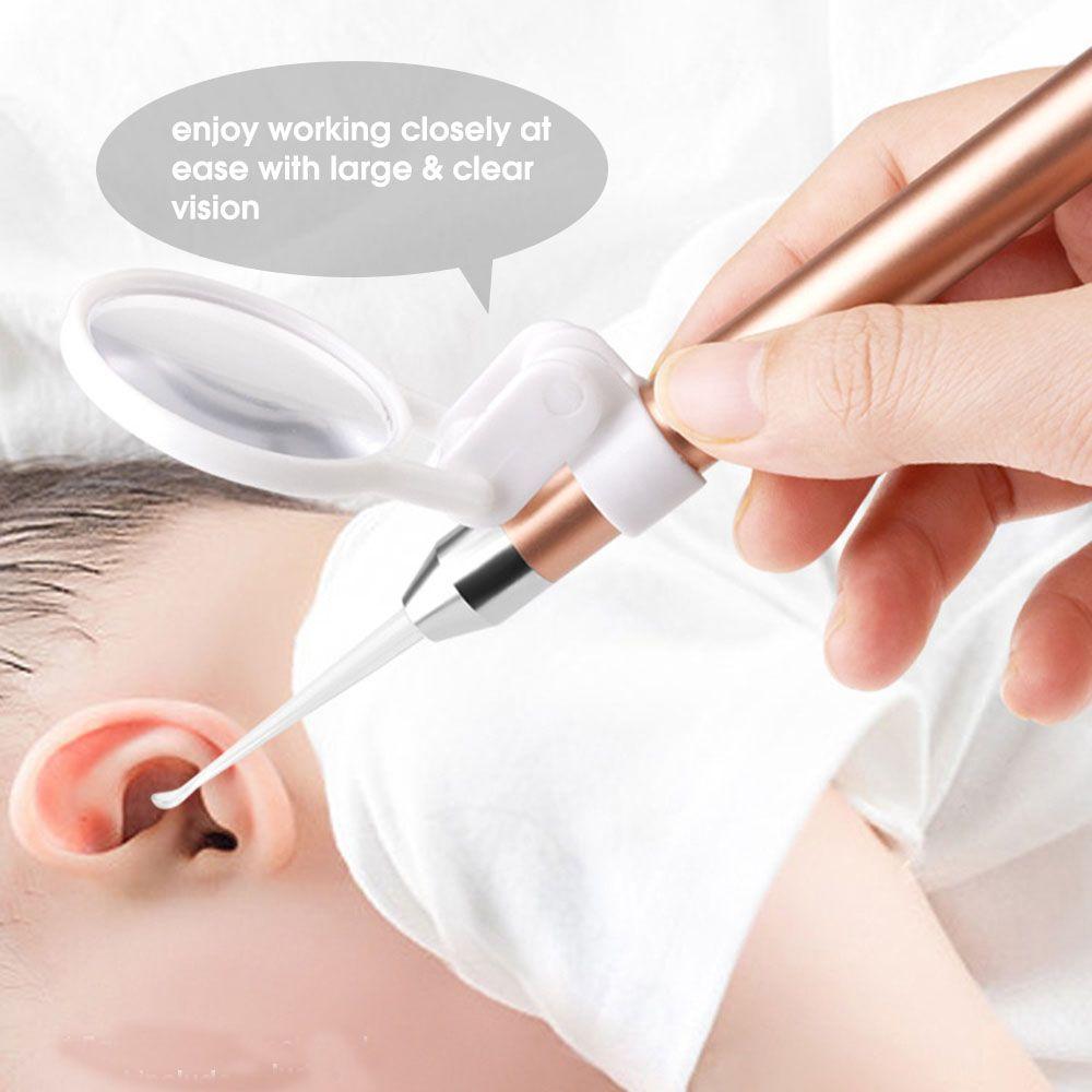 Горячая Распродажа Удалятель ушной серы Фонарик Очиститель ушей Ушной пинцет Лупа Ушной пинцет Инструмент для ухода за ушами Ложка для ушей
