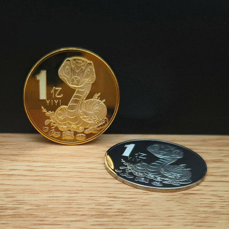 1 шт. 2025 Новый год Змеи памятные монеты китайский зодиак медали золото серебро цвет 3D рельефные монеты новогодние монеты