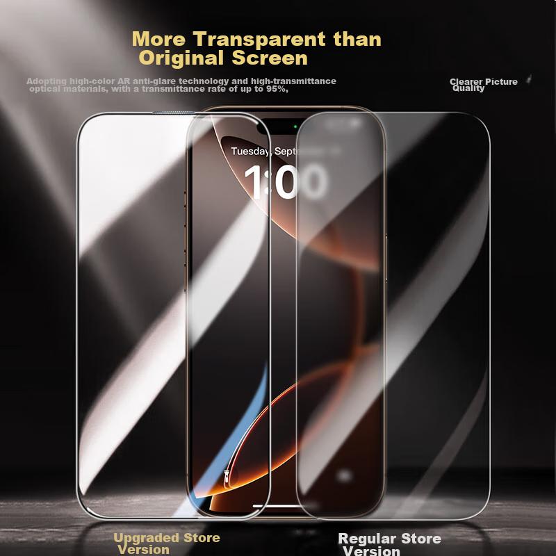 2pcs Version Tempered Glass Screen Protector for IPhone 16 Plus, Full Coverage Glass Film for Apple 16 Plus, Anti-Dust, Shockproof, Ultra-Thin