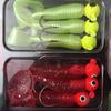 Набор рыболовных приманок Jig Lead Head Hooks Soft Worm Grub Single Tail Bait 17 шт.