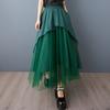 DIMANAF 2025 Весна Лето Плюс Размер Женские Новые Юбки Винтажные Эластичные Кружевные Асимметричные Юбки Свободные Высокая Талия