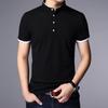 Мужская футболка-поло с коротким рукавом в стиле business casual, летняя, удобная, дышащая, однотонный топ