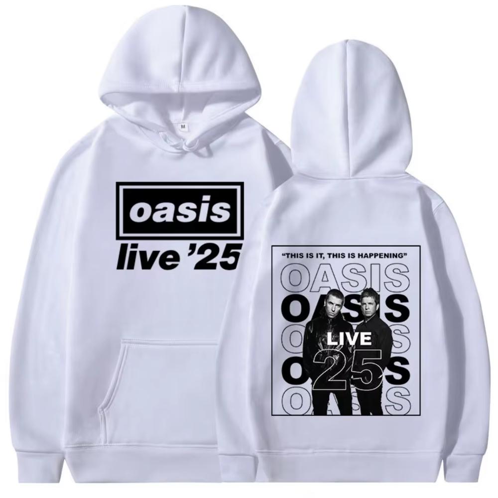 Rock Band O-Oasis Live 25 Tour Худи Мужская Женская Одежда С Длинным Рукавом Толстовка С Капюшоном Харадзюку Оверсайз Пуловер Уличная Одежда