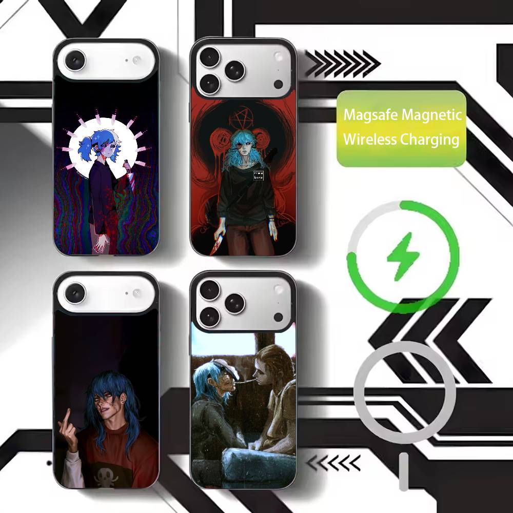 Game Sally Face Phone Case For iPhone17,16,15,14,13,12,11 Plus,Pro Max Magnetic For Magsafe Wireless Charging