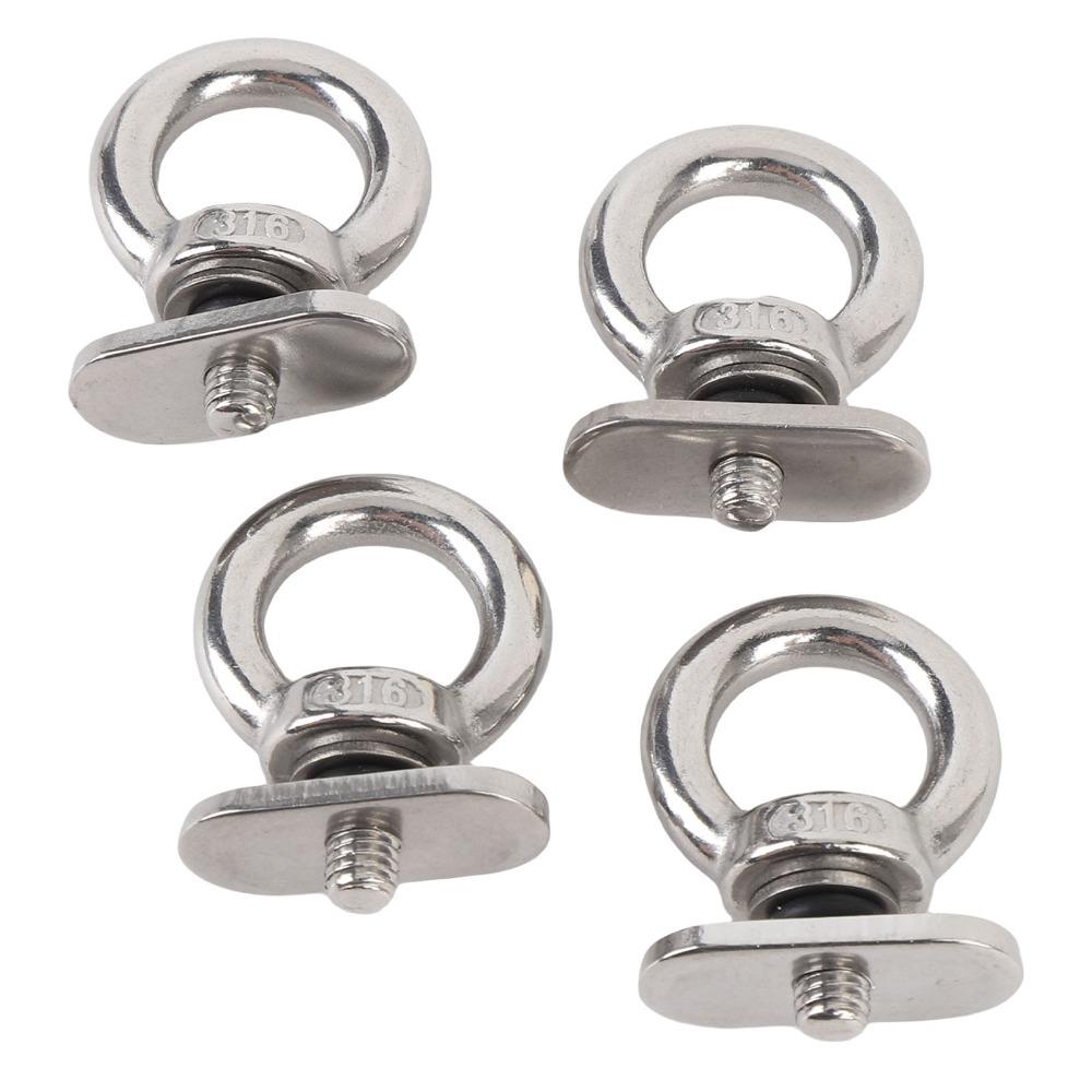 M6 Thread Size Track Mount Eyelets 4PCS Set Tie Down Rings Kayak Tie Down Hardware For Tents