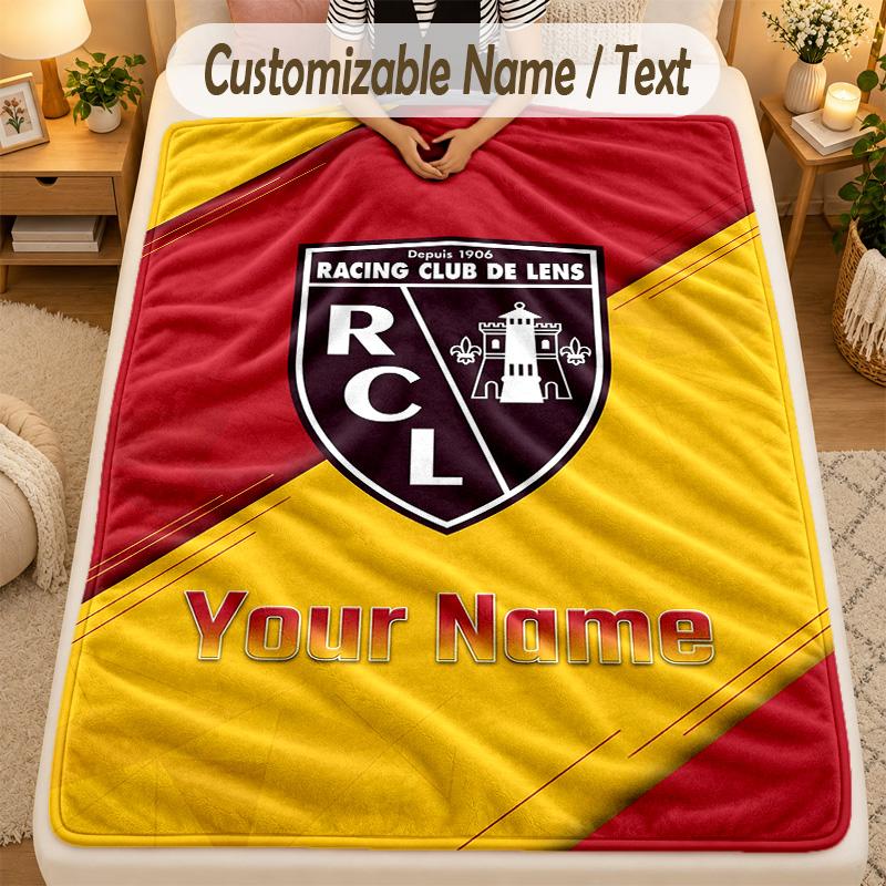 Flannel Blanketracing club de lens Custom Name Text Personalized Soft Warm Throw Blanket Home Decor Gift