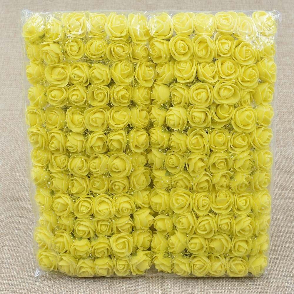 72 шт./лот ПЭ розы цветы кружево пена цветок букет сплошной цвет Diy венок ремесло искусственные цветы JM08 ARI