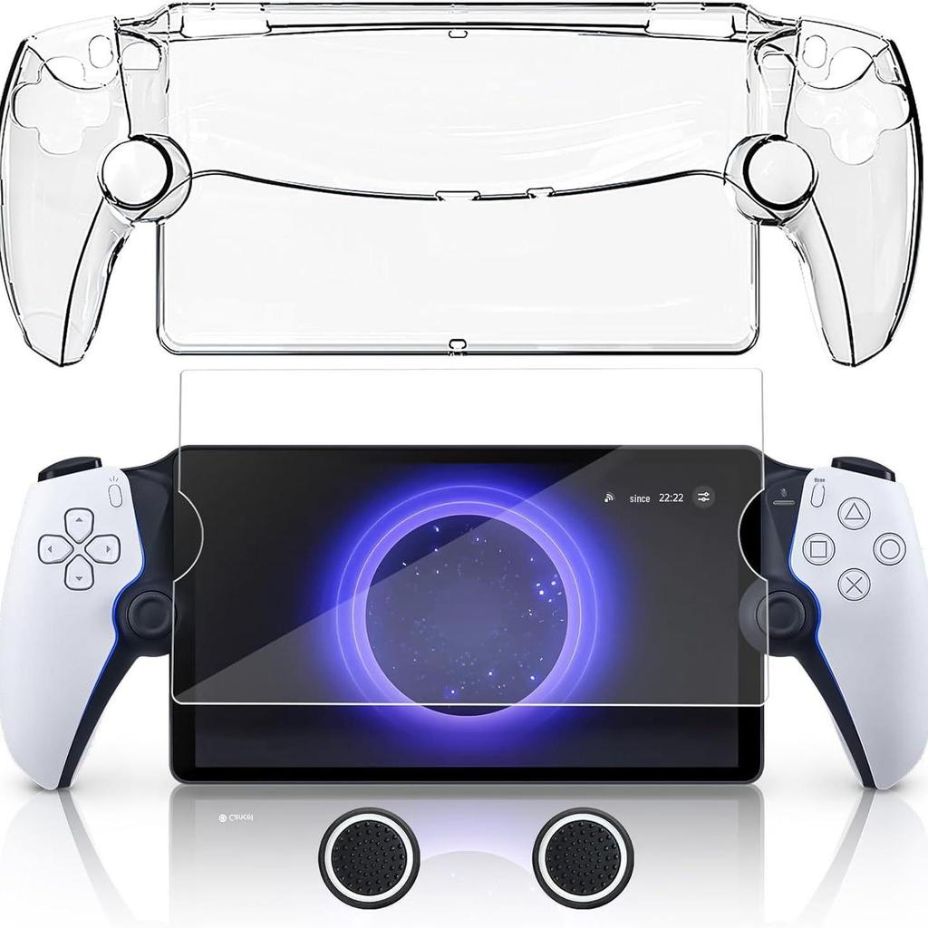 Портативный стриминговый набор Crystal для PS5: Корпус P5 PORTAL, Закаленное защитное стекло и Колпачки для джойстика