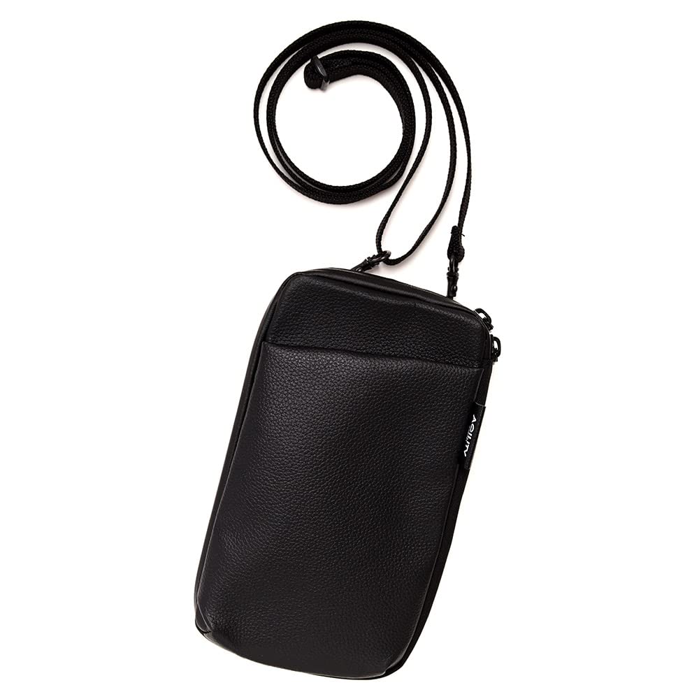 AGILITY Affa "Park Pochette L" Smartphone Shoulder Bag for Men, A6 Size, Long Wallet, Mini Bag, Smartphone Bag, Leather, Water-Repellent